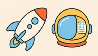 銀河をたんけんする宇宙船の絵